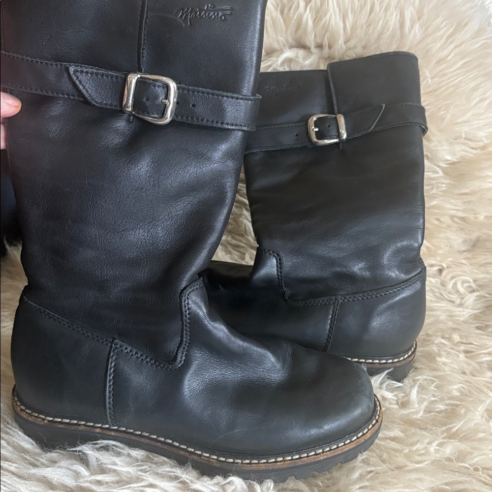 Martino black leather boots 6